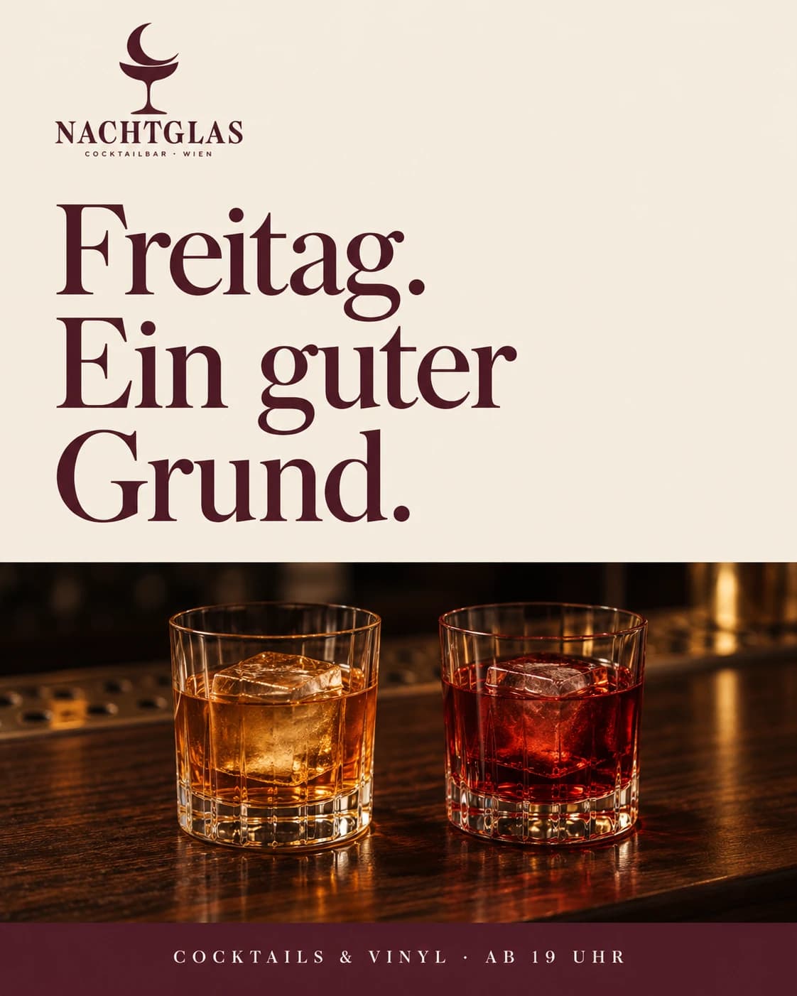 Beitrag für NACHTGLAS: Freitag. Ein guter Grund.
