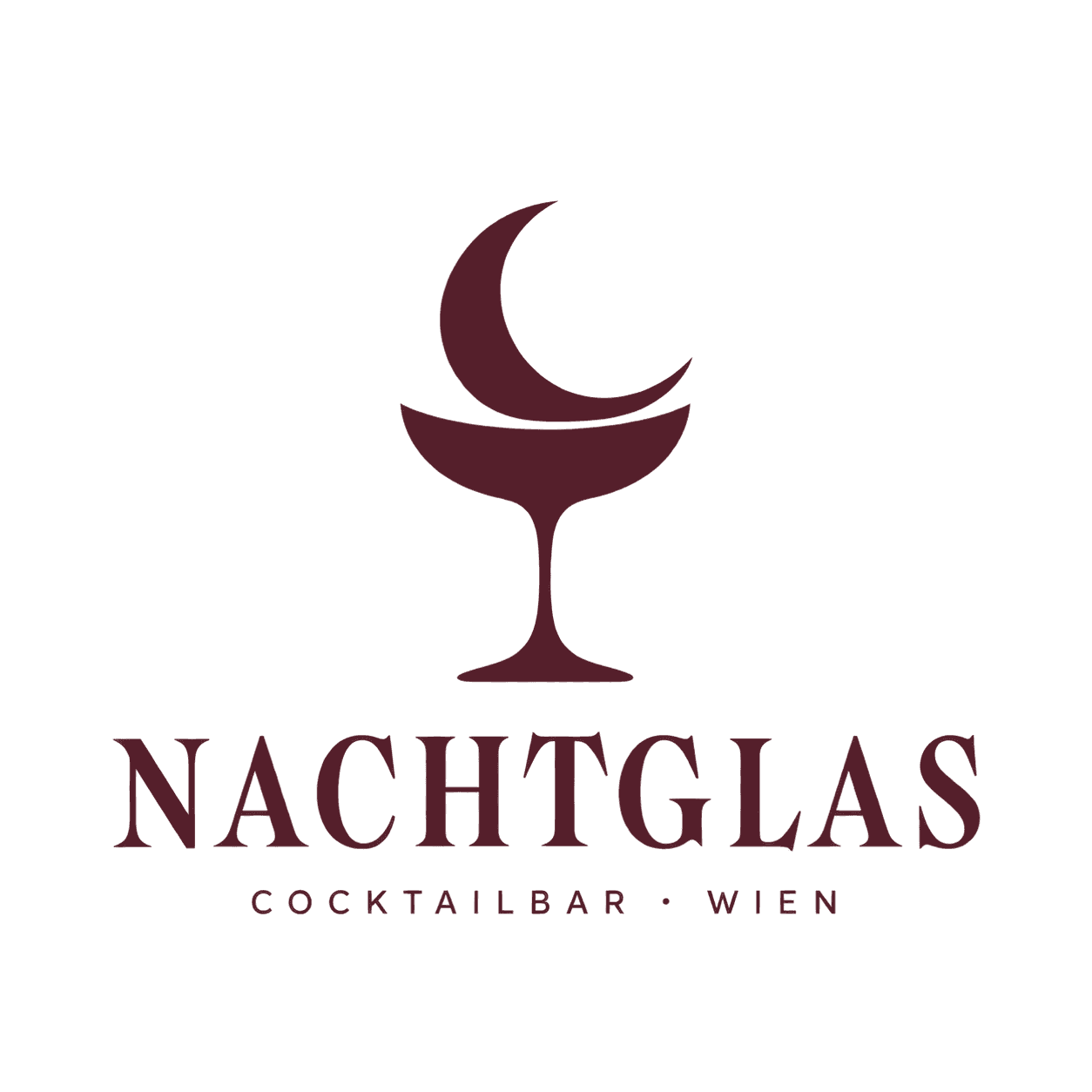 NACHTGLAS Cocktailbar Wien: ein Halbmond über einer Cocktailschale